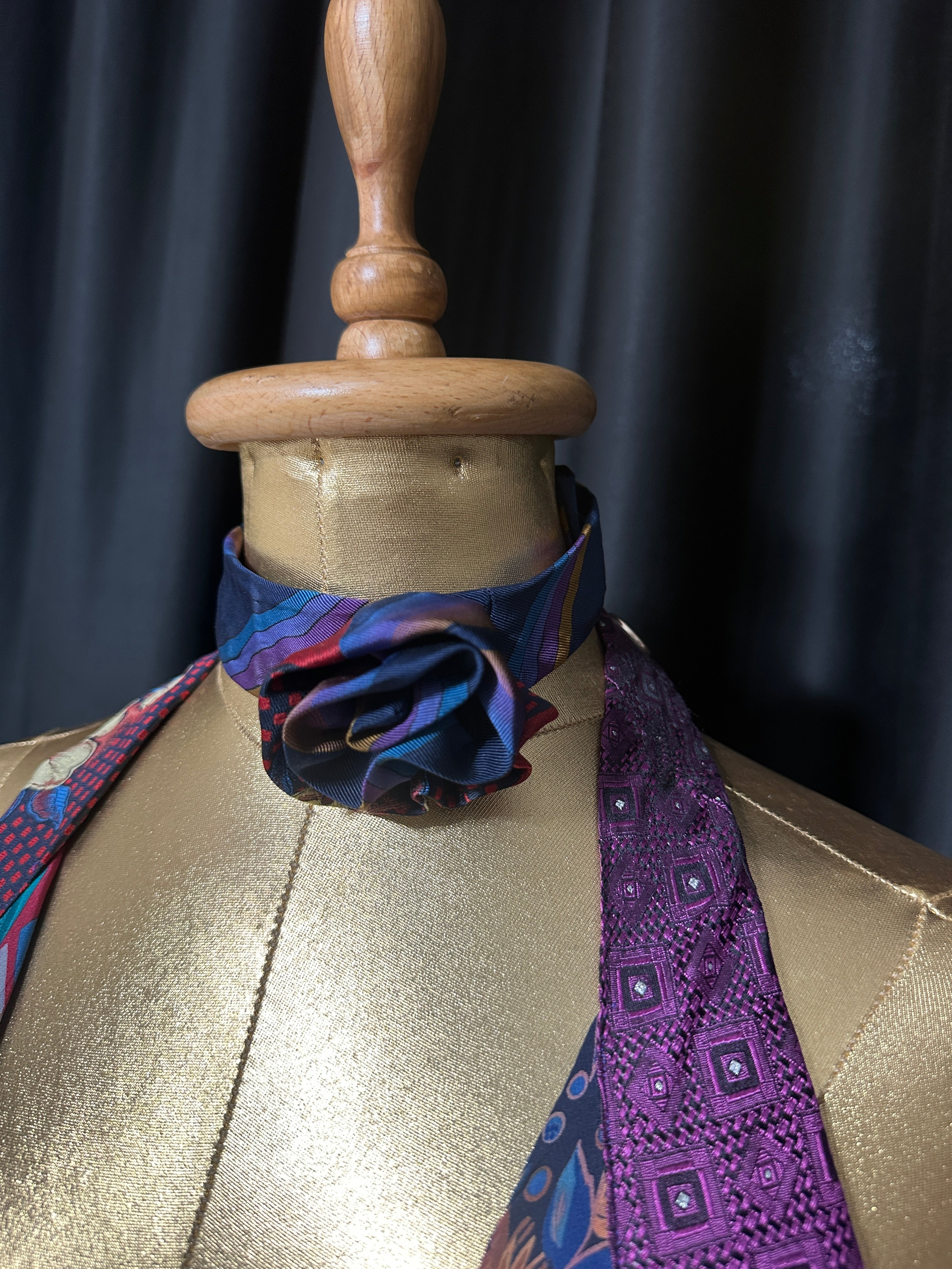 Handmade Upcycled Tie Halter Vest Top & Choker
