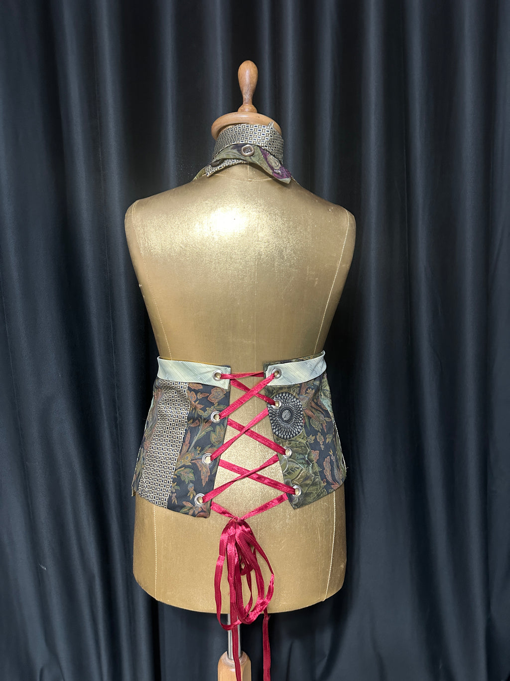 Handmade Upcycled Tie Halter Vest Top & Choker
