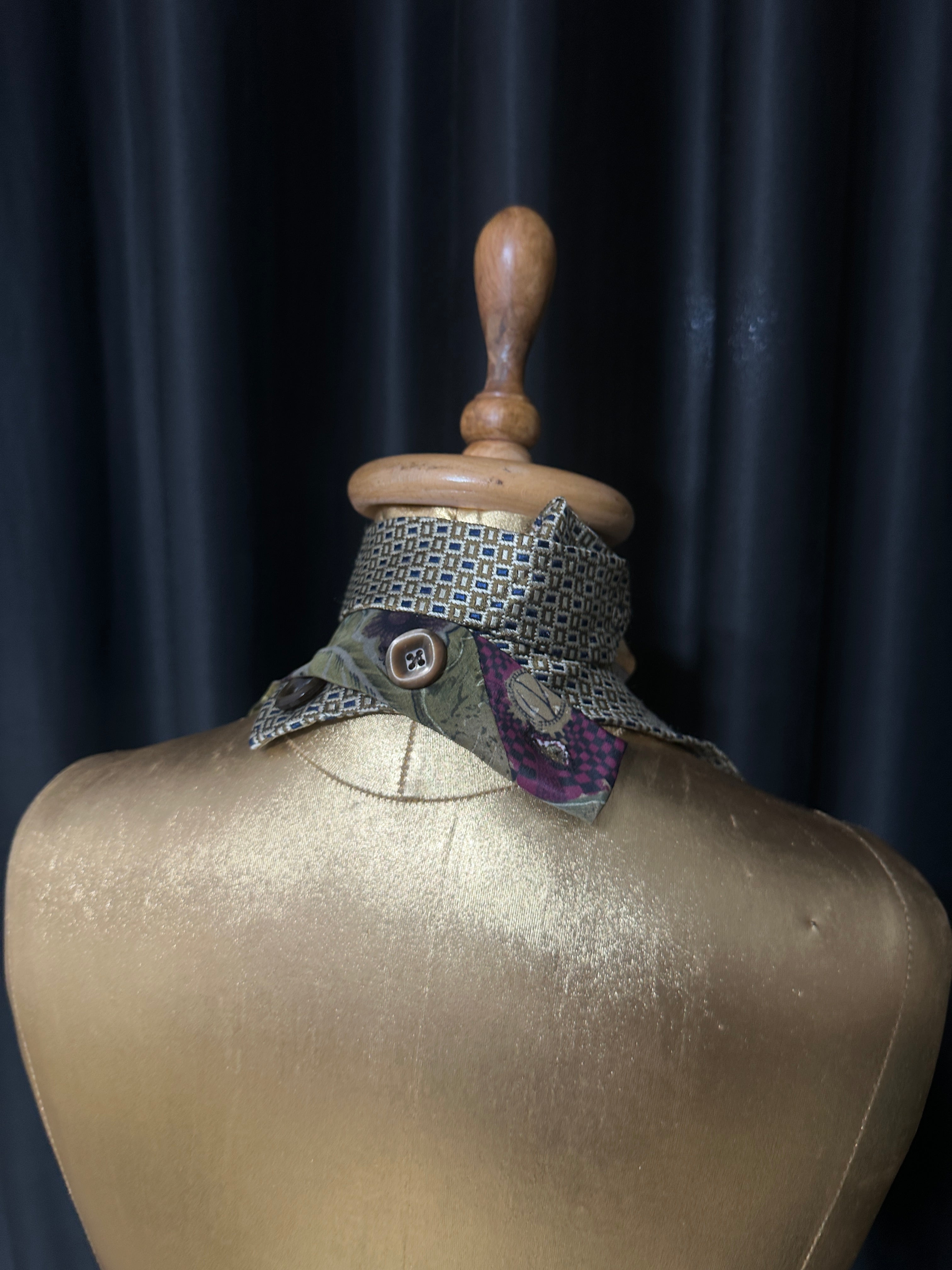 Handmade Upcycled Tie Halter Vest Top & Choker