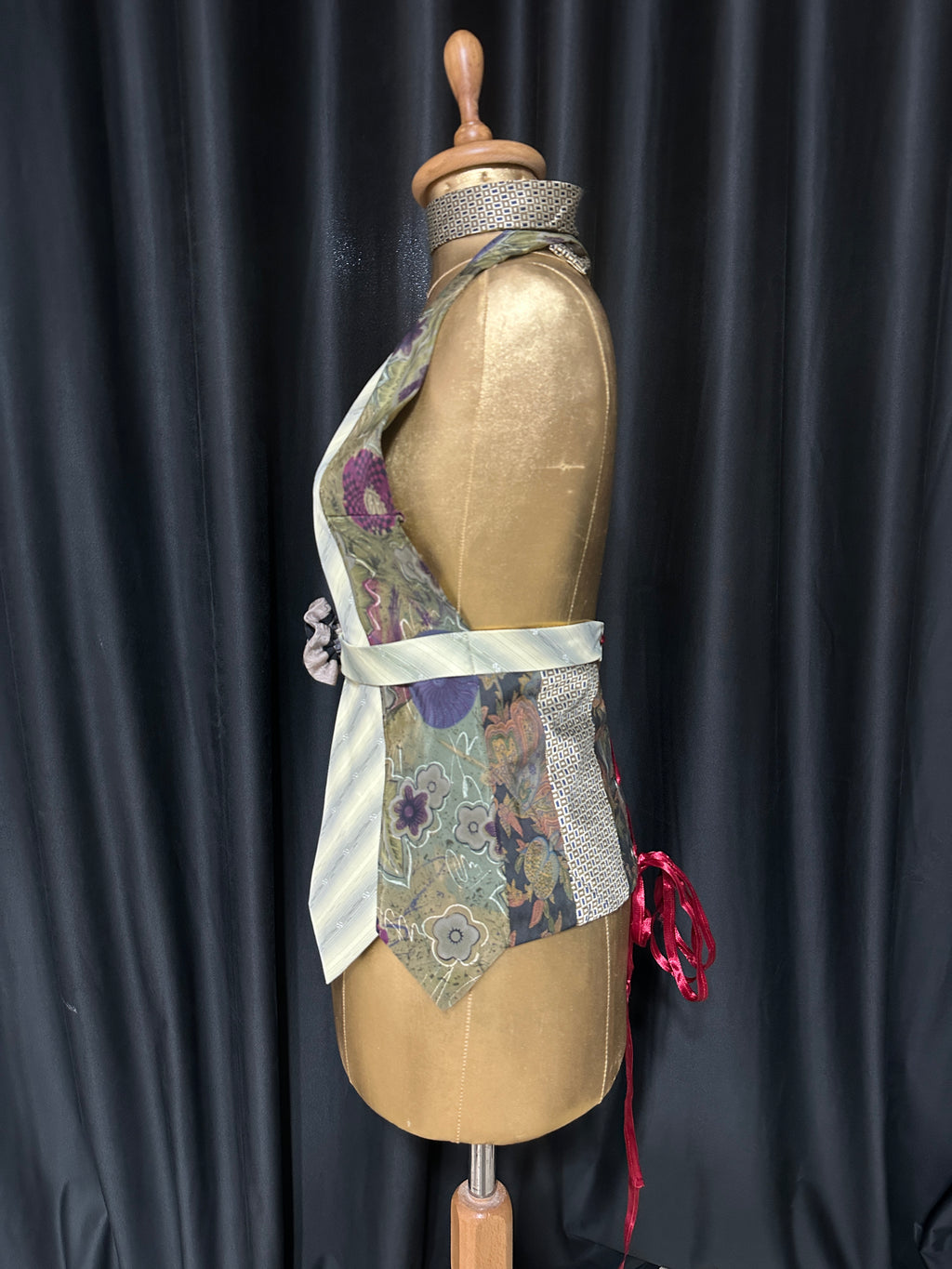 Handmade Upcycled Tie Halter Vest Top & Choker