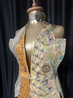Handmade Upcycled Corset-Back Halter Vest Top & Choker