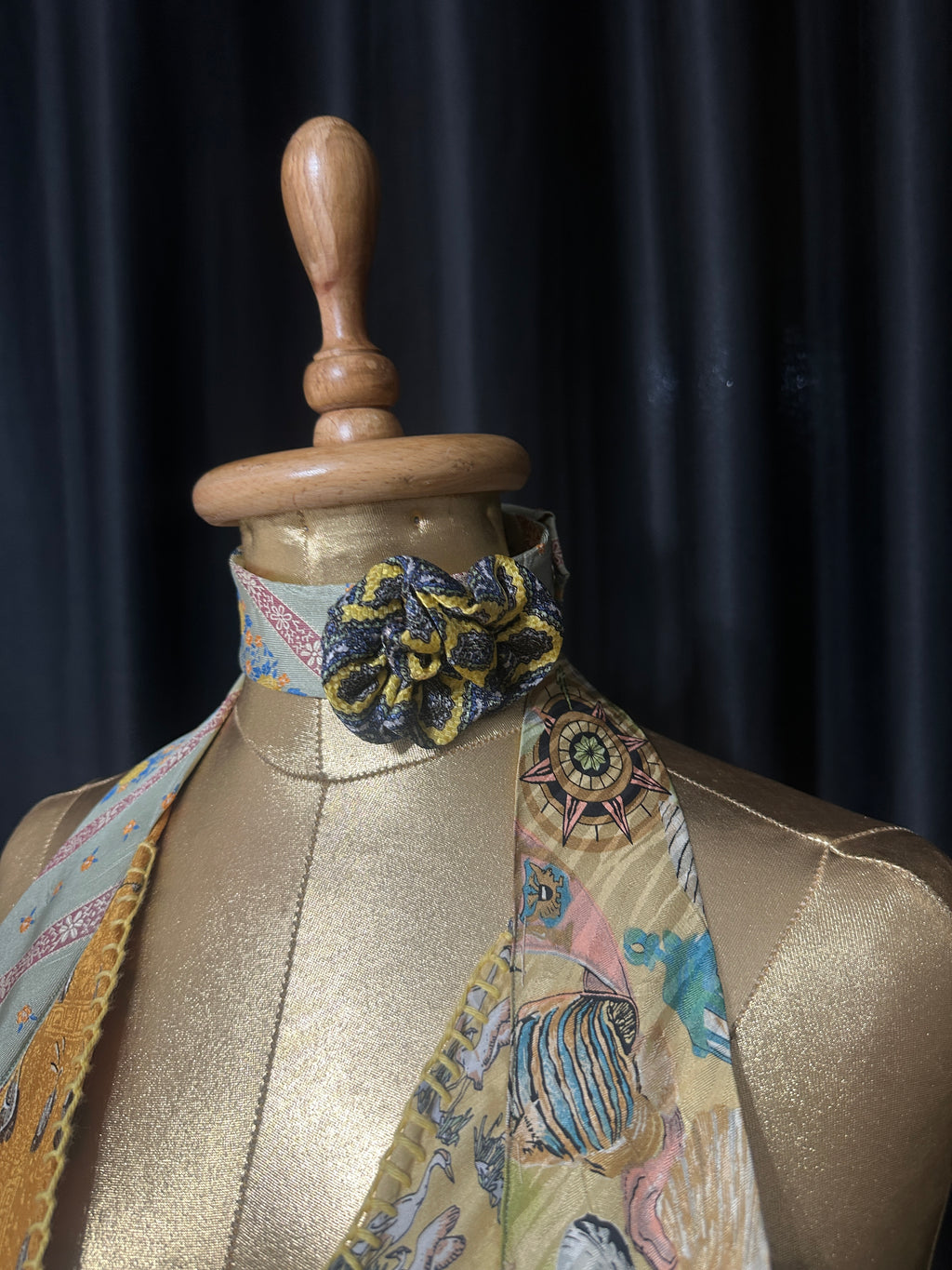 Handmade Upcycled Corset-Back Halter Vest Top & Choker