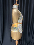 Handmade Upcycled Corset-Back Halter Vest Top & Choker