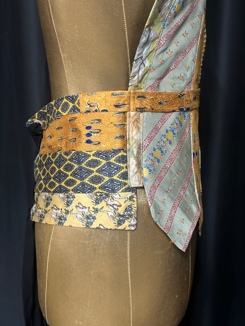 Handmade Upcycled Corset-Back Halter Vest Top & Choker