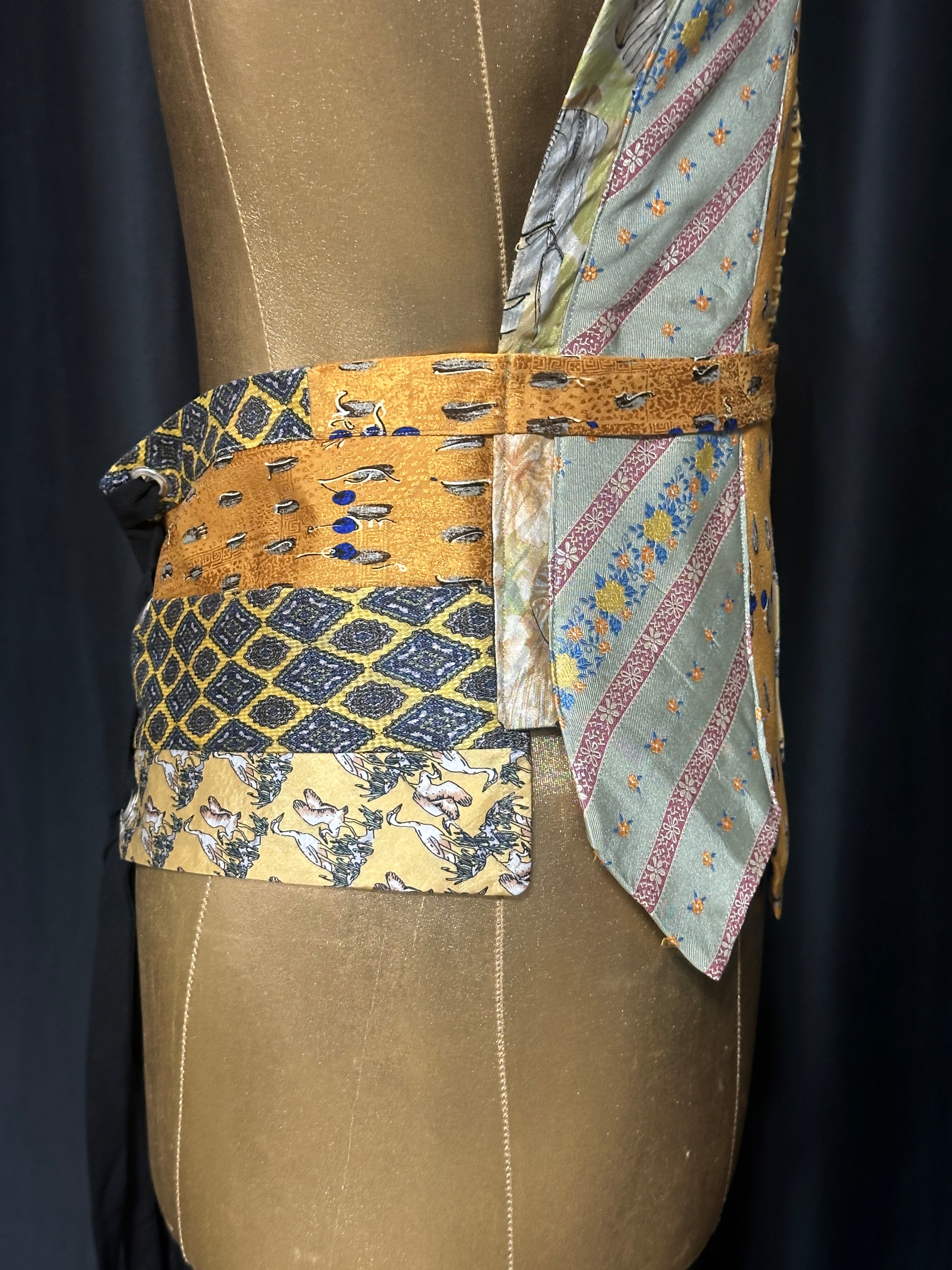 Handmade Upcycled Corset-Back Halter Vest Top & Choker
