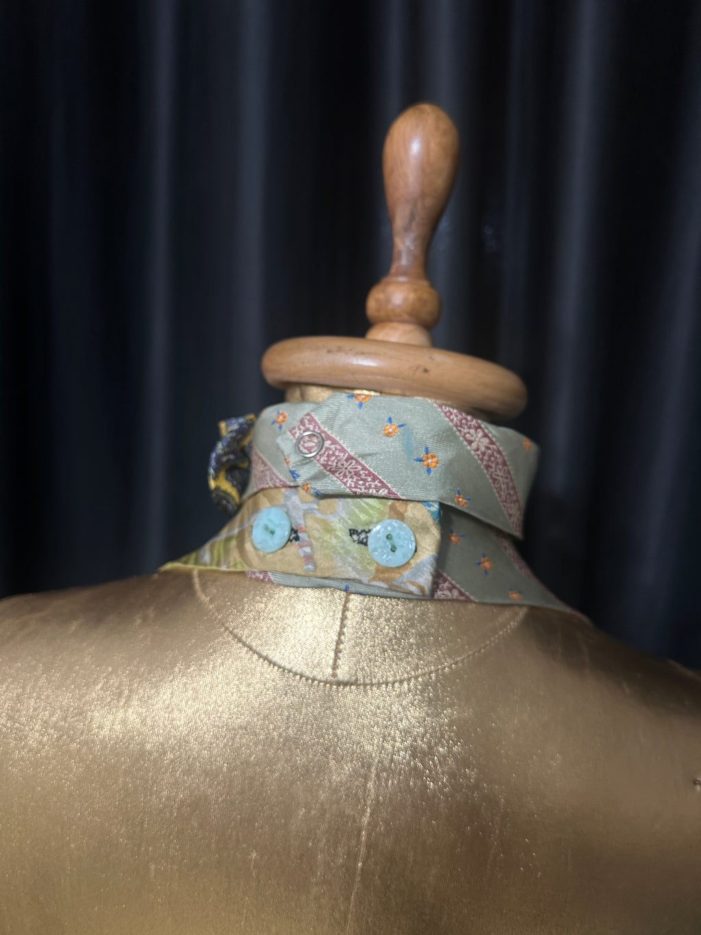 Handmade Upcycled Corset-Back Halter Vest Top & Choker