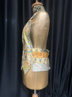 Handmade Upcycled Corset-Back Halter Vest Top & Choker