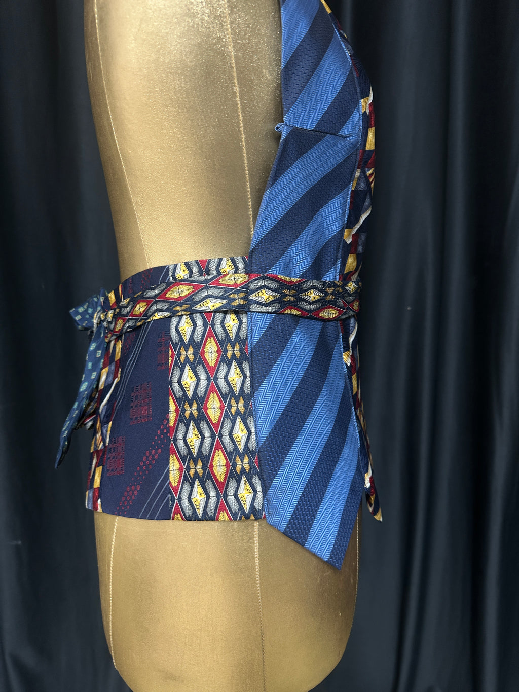 Handmade Upcycled Tie Halter Vest Top & Choker