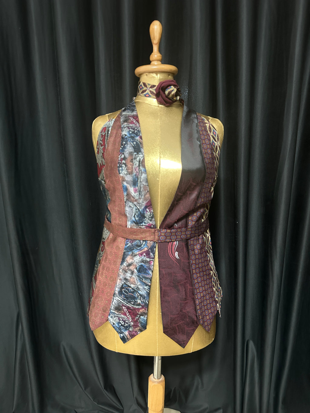 Handmade Upcycled Tie Halter Vest Top & Choker