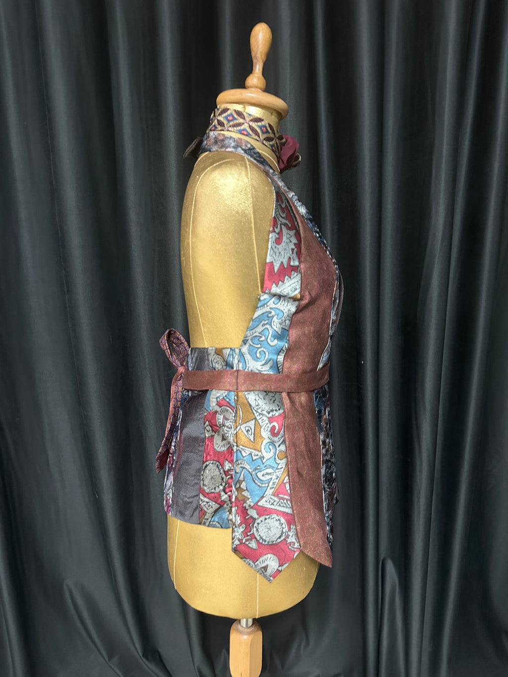 Handmade Upcycled Tie Halter Vest Top & Choker