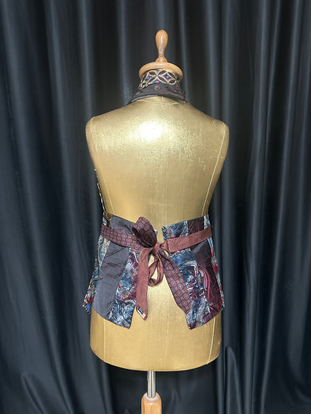 Handmade Upcycled Tie Halter Vest Top & Choker
