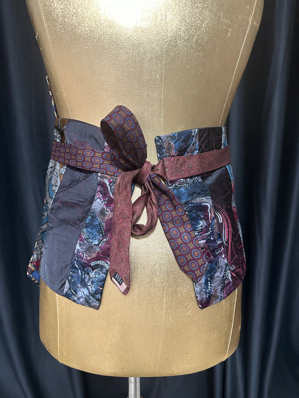 Handmade Upcycled Tie Halter Vest Top & Choker