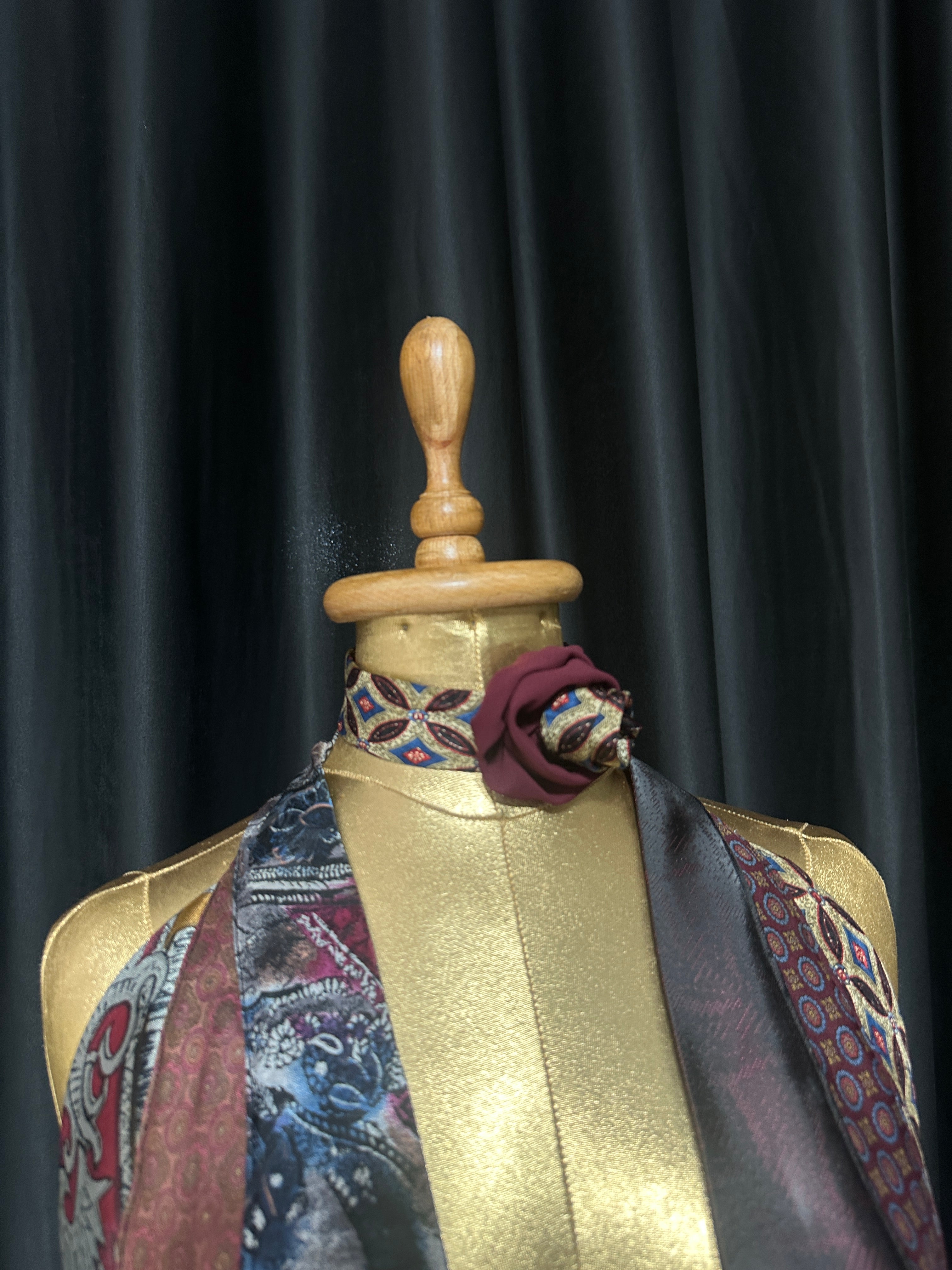 Handmade Upcycled Tie Halter Vest Top & Choker