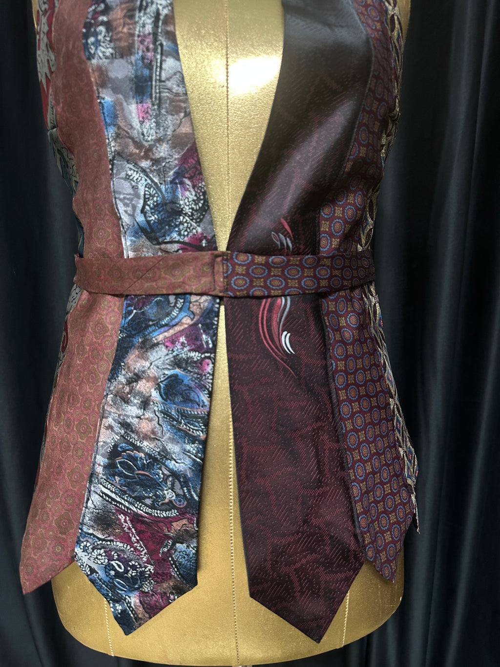 Handmade Upcycled Tie Halter Vest Top & Choker