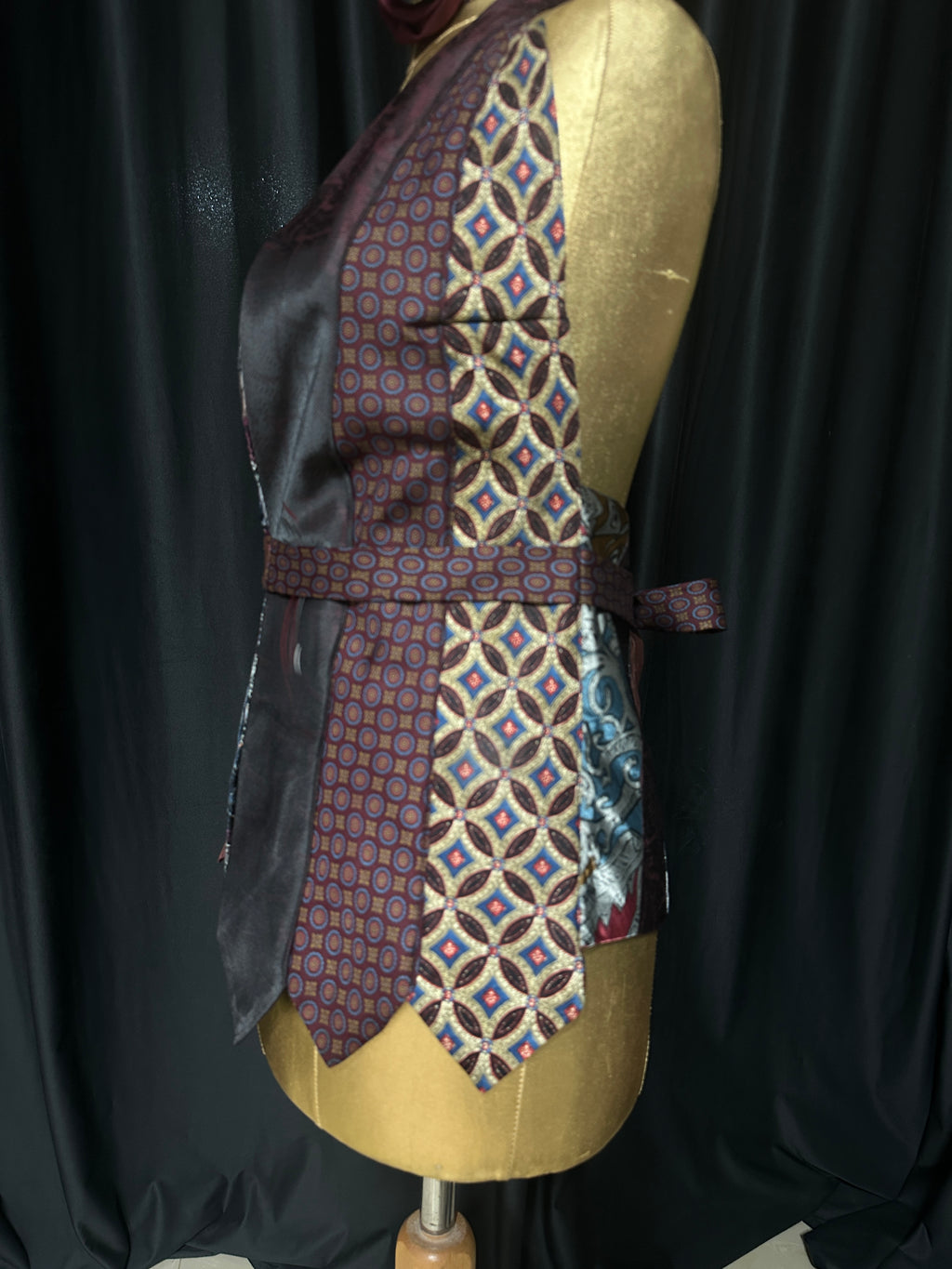 Handmade Upcycled Tie Halter Vest Top & Choker