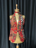 Handmade Upcycled Tie Corset-Back Halter Vest Top & Choker