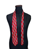 Vintage Red Geometric Pattern Necktie