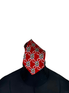 Vintage Red Geometric Pattern Necktie