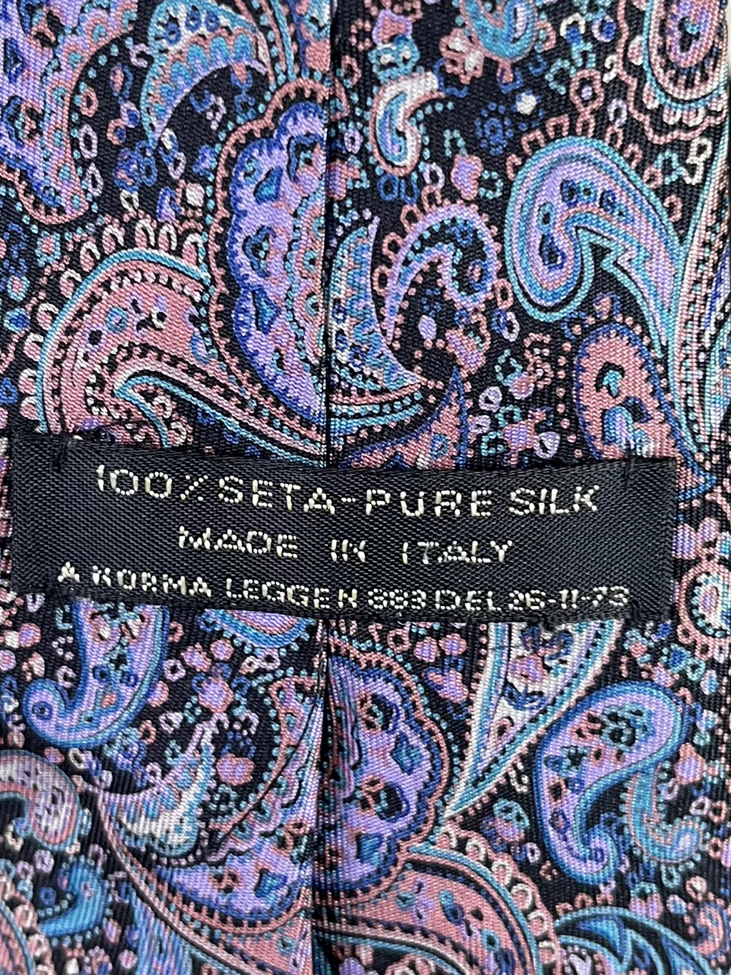 Purple Paisley Print Silk Necktie