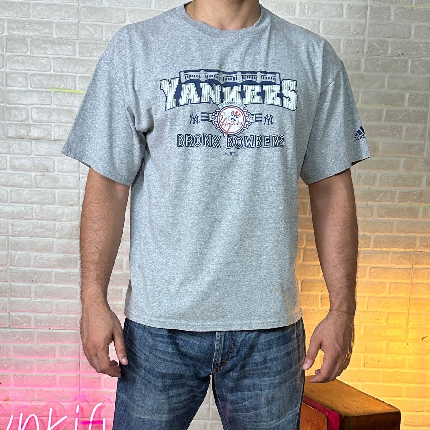 2003 Adidas NY Yankees 100th Anniversary Tee