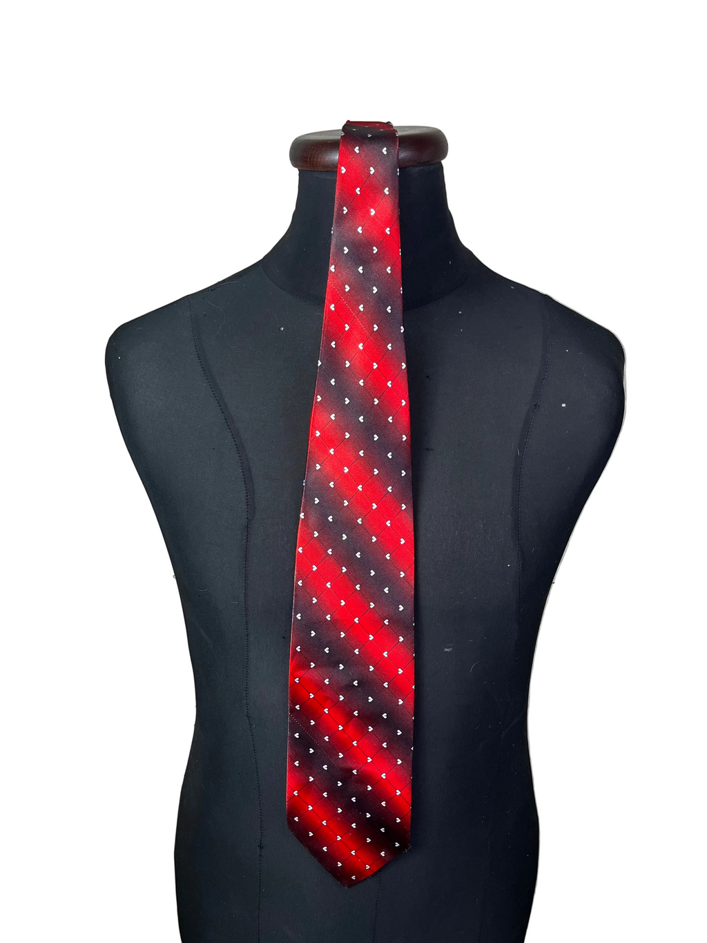 Striped Hearts Necktie 9.5 cm