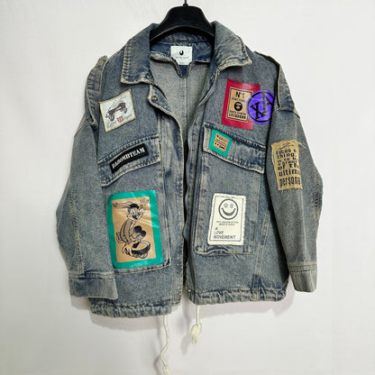 Patched Women's Denim Jacket