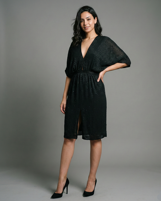 RARE Limited Edition 2009 Jimmy Choo For H&M  Beaded Batwing Dress