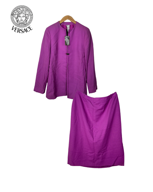 Deadstock Vintage 90s Gianni Versace Co-Ord  Blazer & Skirt Wool Set