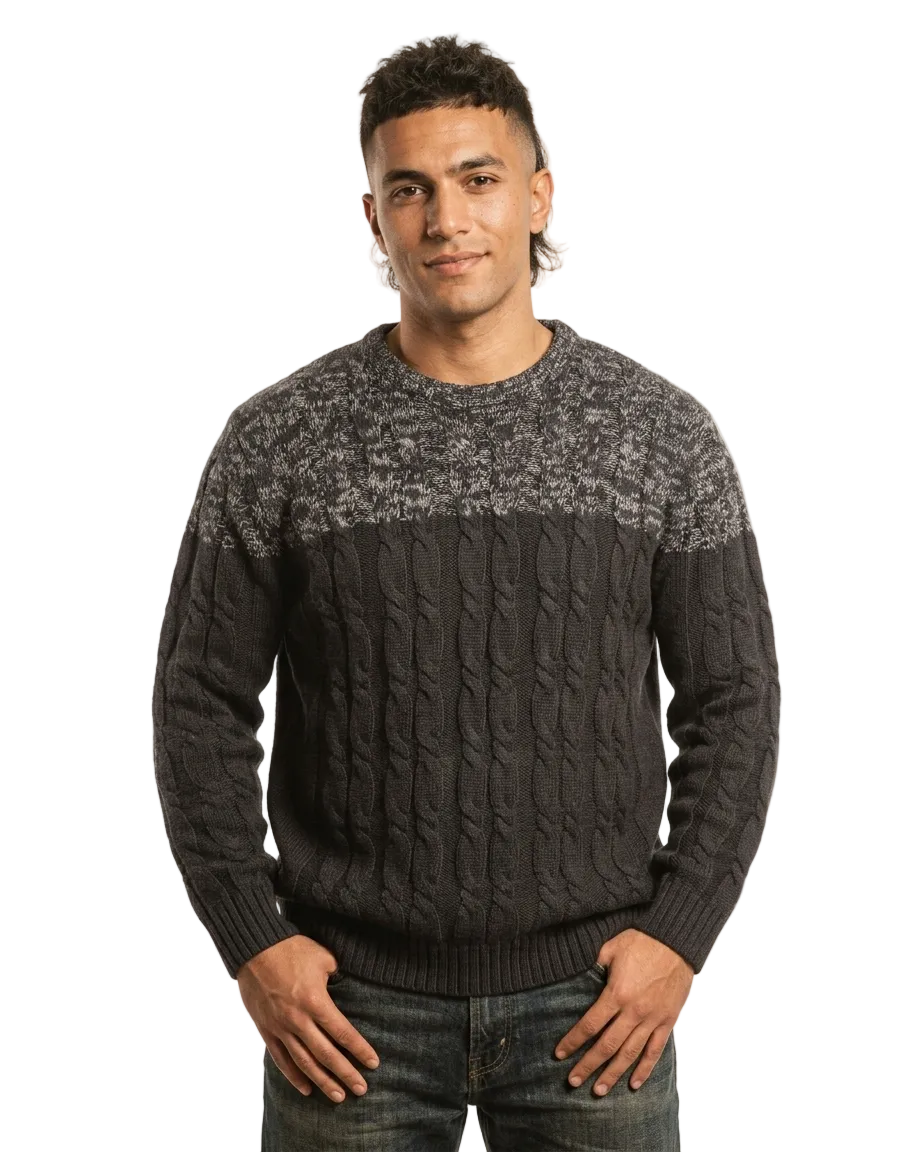 Checker Two-Tone Navy Sweater XL