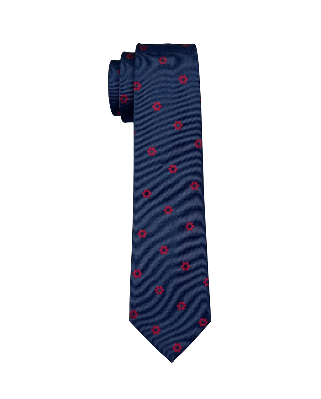 Navy Patterned Necktie 10 cm