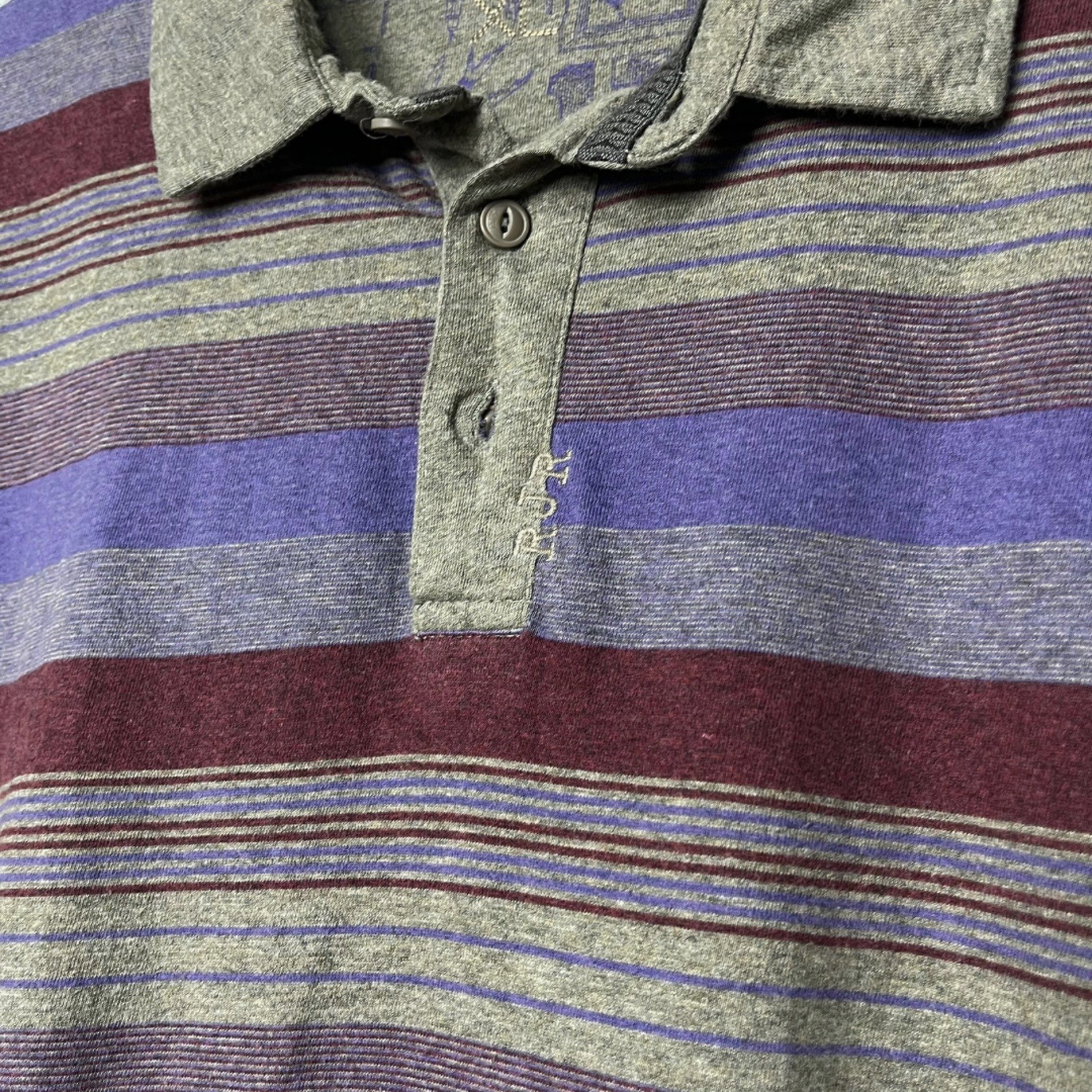 Vintage RJR Purple Striped Polo Shirt XL