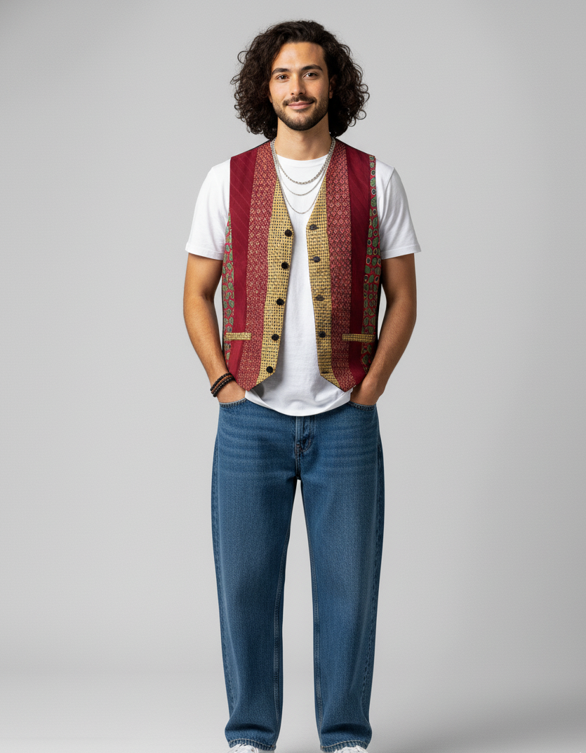 Retied Upcycled Necktie Vest - XS/Small