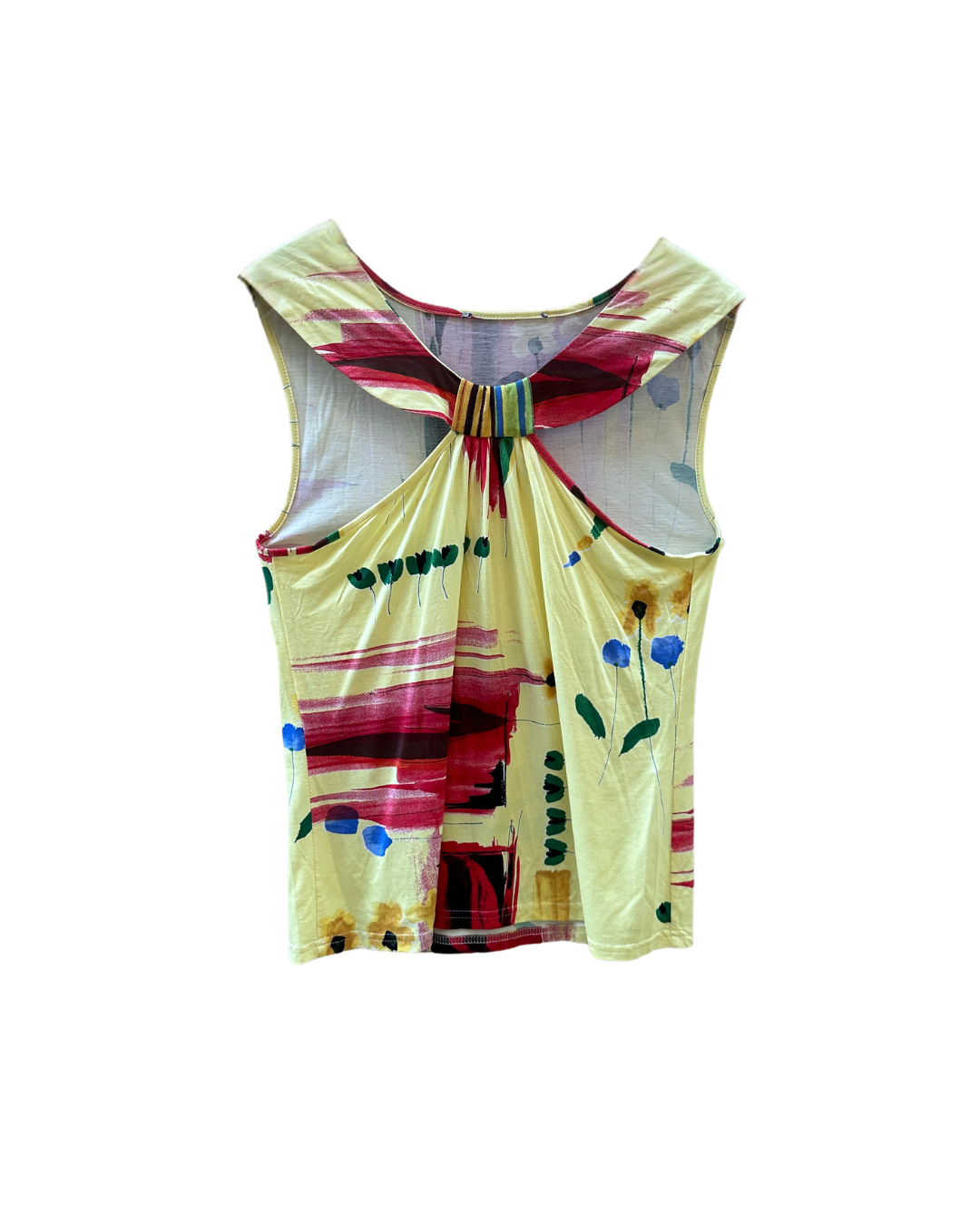 Y2K Floral Gathered-Back Tank