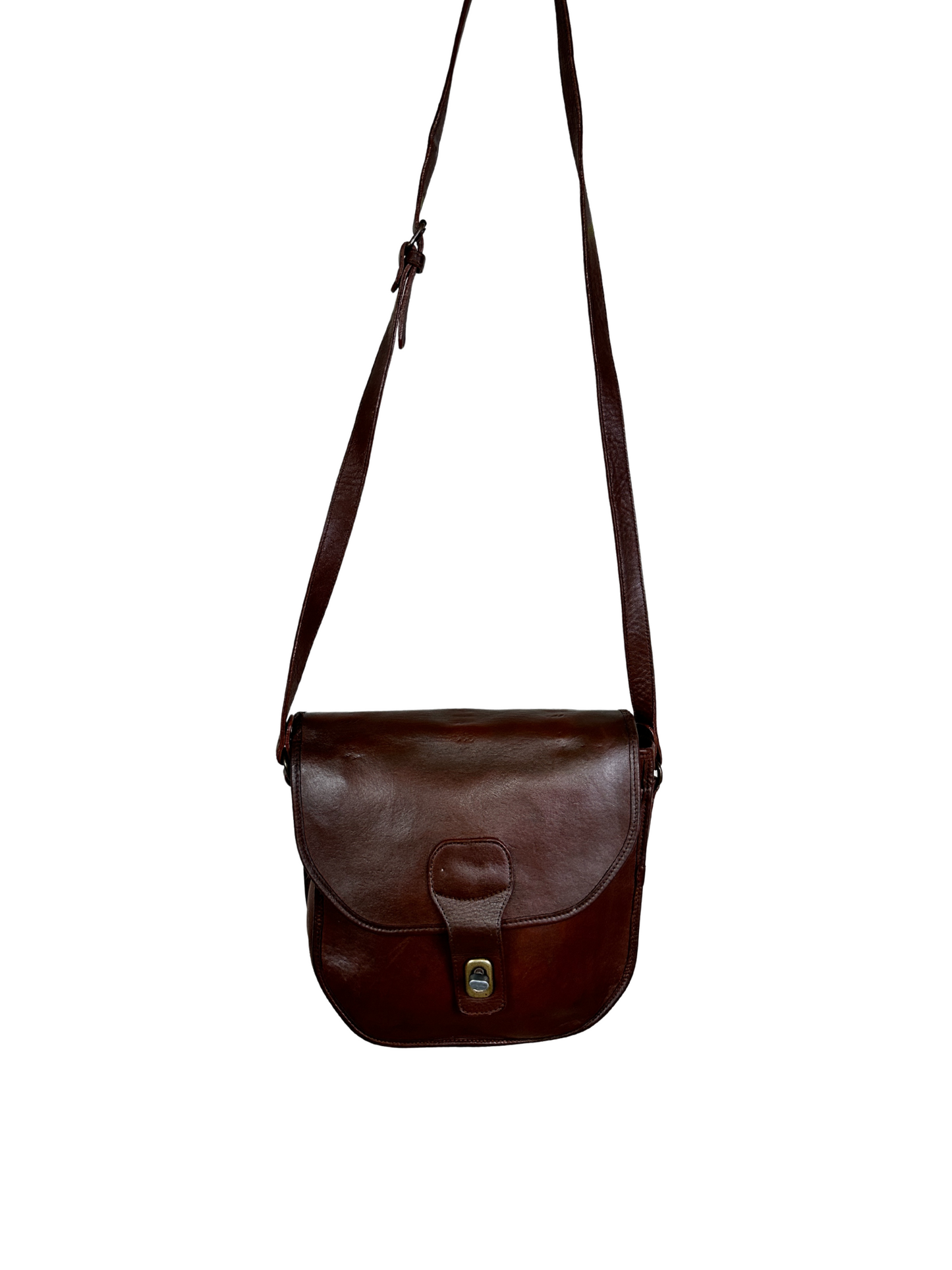 Vintage Genuine Leather Brown Crossbody Bag