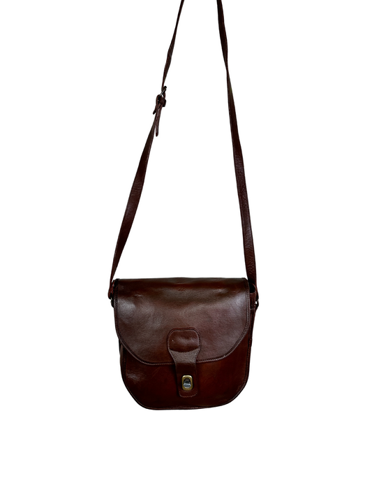 Vintage Genuine Leather Brown Crossbody Bag