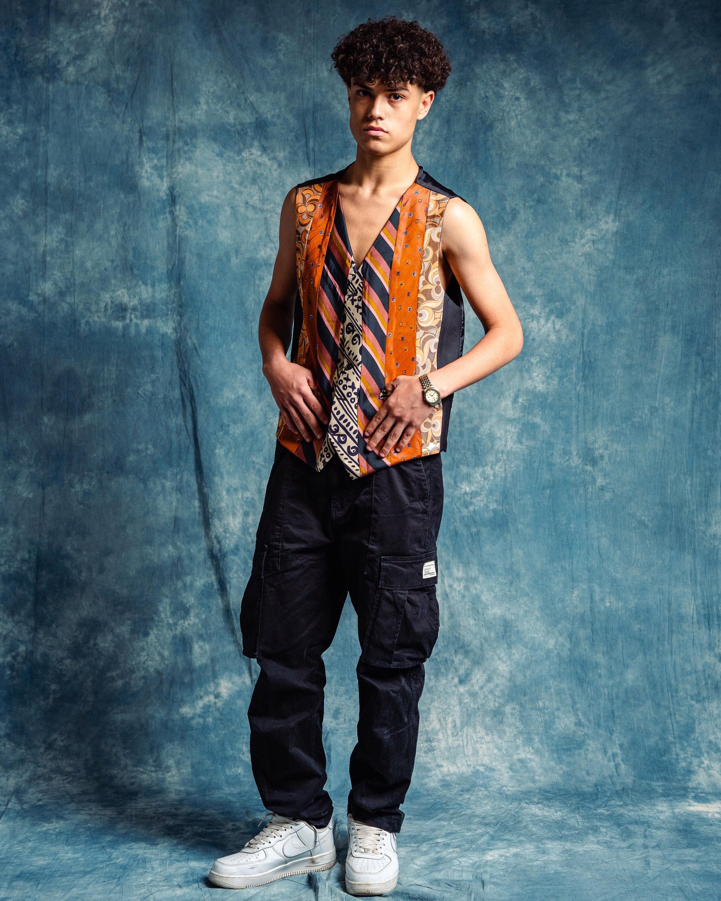 'ReTied' Unisex Upcycled Necktie Vest - Large