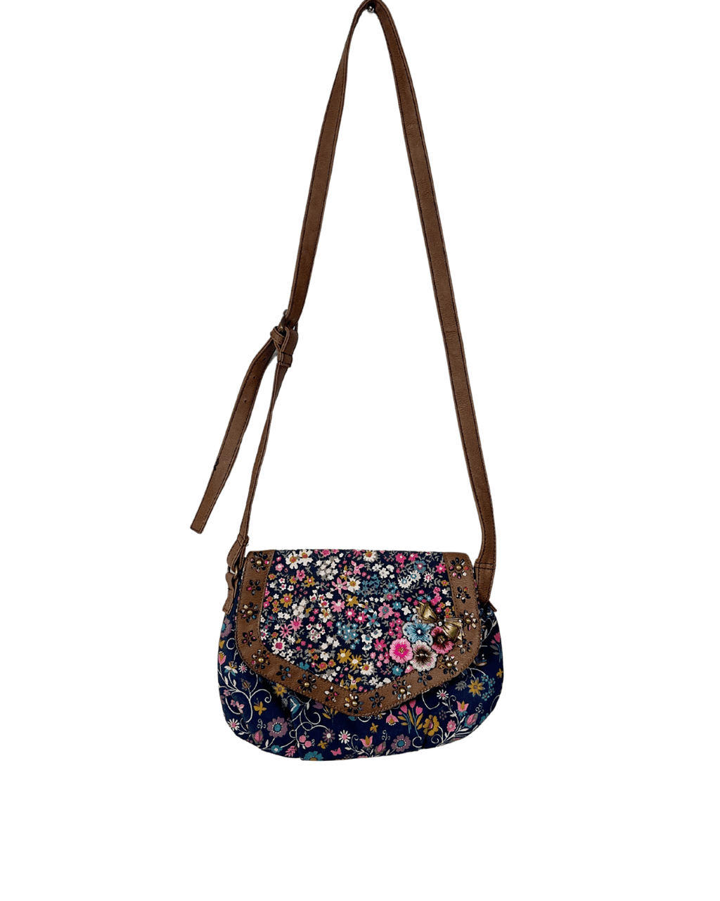 Accesorize Floral Crossbody Bag w/ Embroidered Applique - Funkify