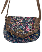 Accesorize Floral Crossbody Bag w/ Embroidered Applique - Funkify
