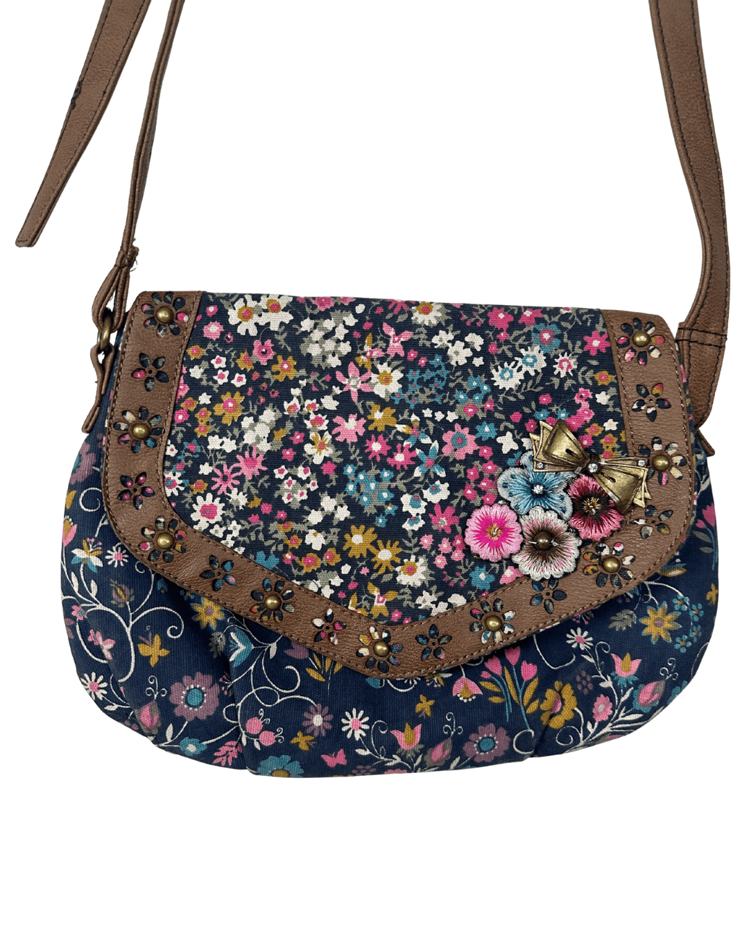 Accesorize Floral Crossbody Bag w/ Embroidered Applique - Funkify
