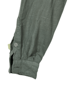Alcott Long Sleeve Band Collar Linen Blend Shirt Small - Funkify