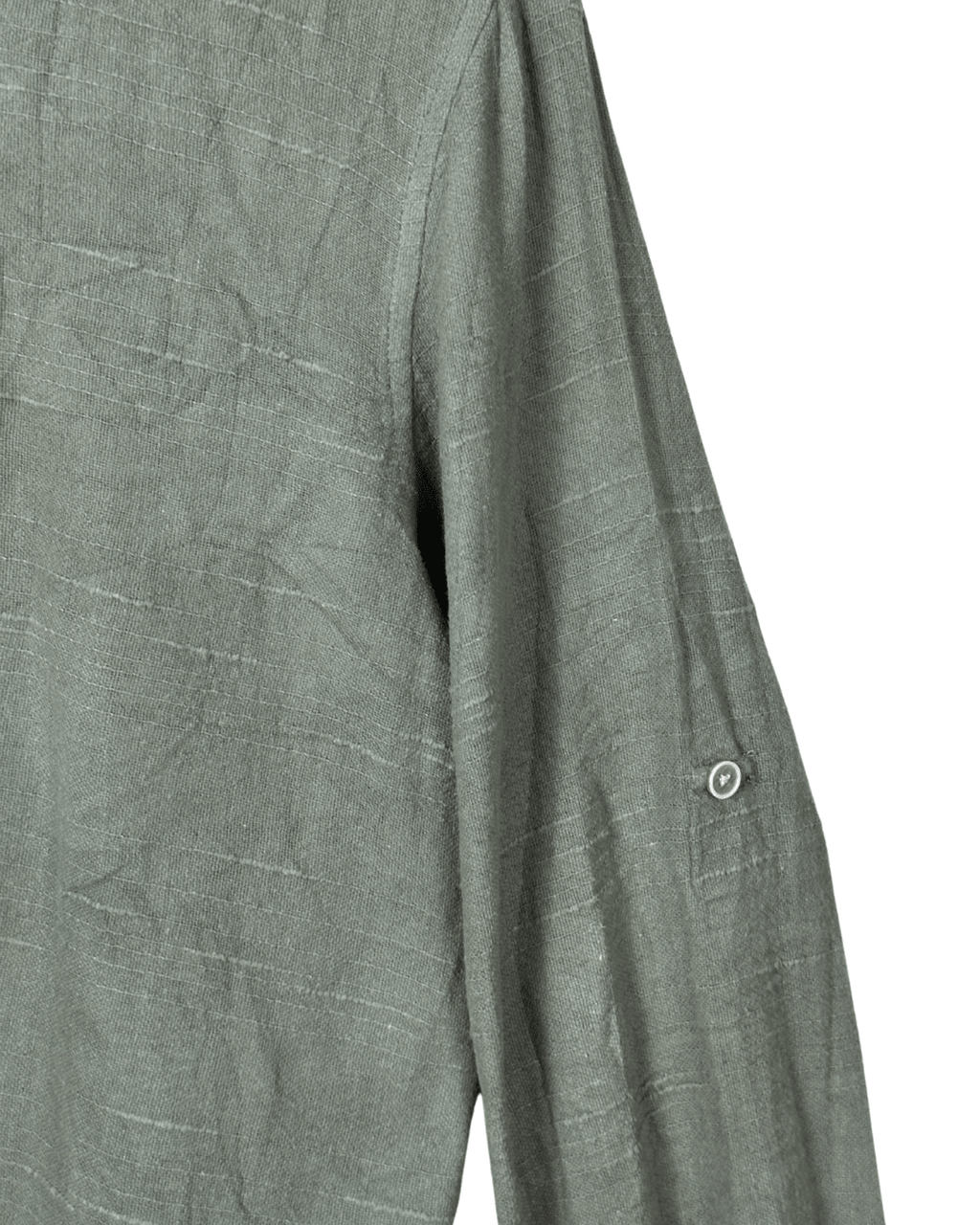 Alcott Long Sleeve Band Collar Linen Blend Shirt Small - Funkify