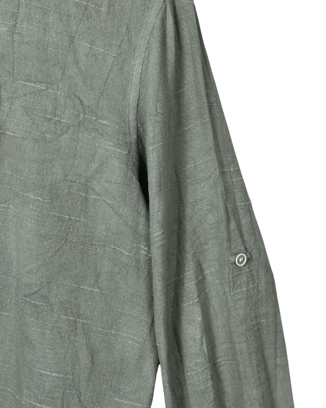 Alcott Long Sleeve Band Collar Linen Blend Shirt Small - Funkify