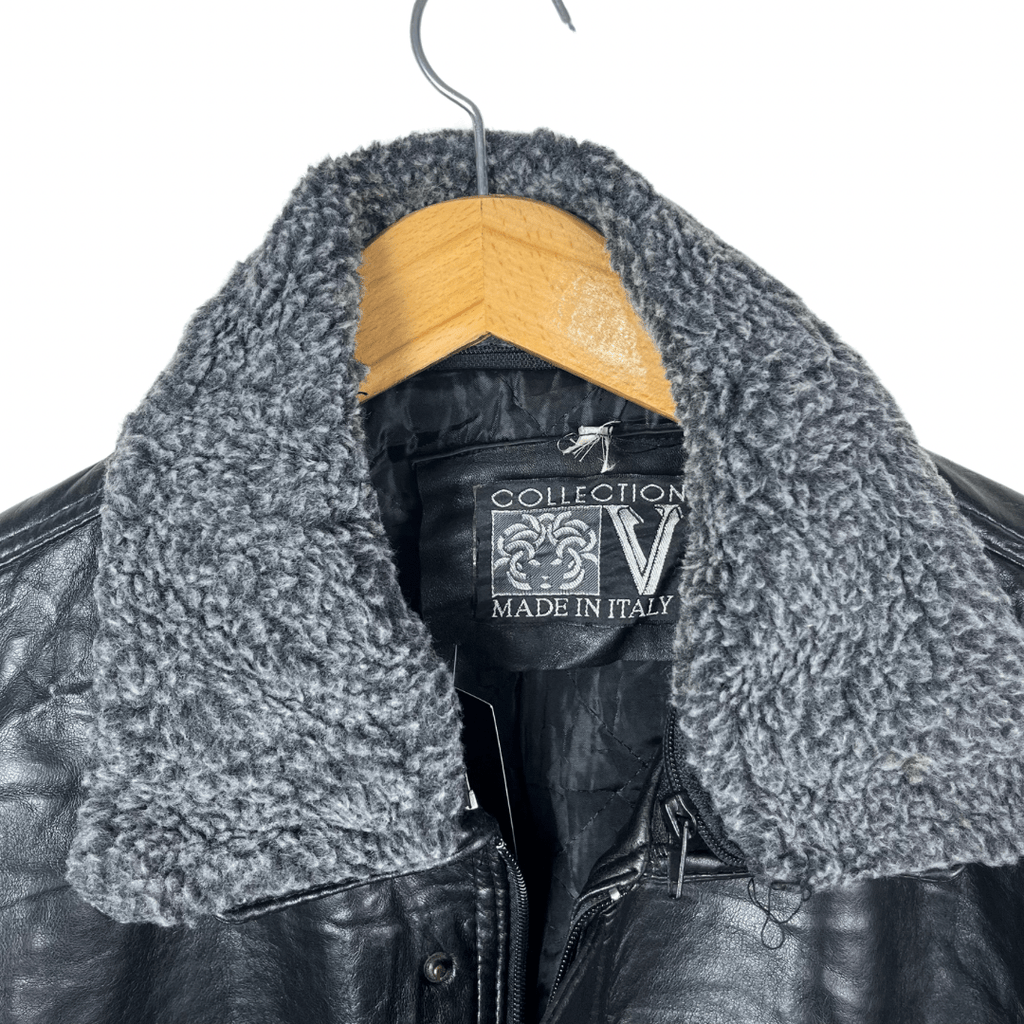 Alta Moda Genuine Leather Jacket with Fur Collar XL - Funkify