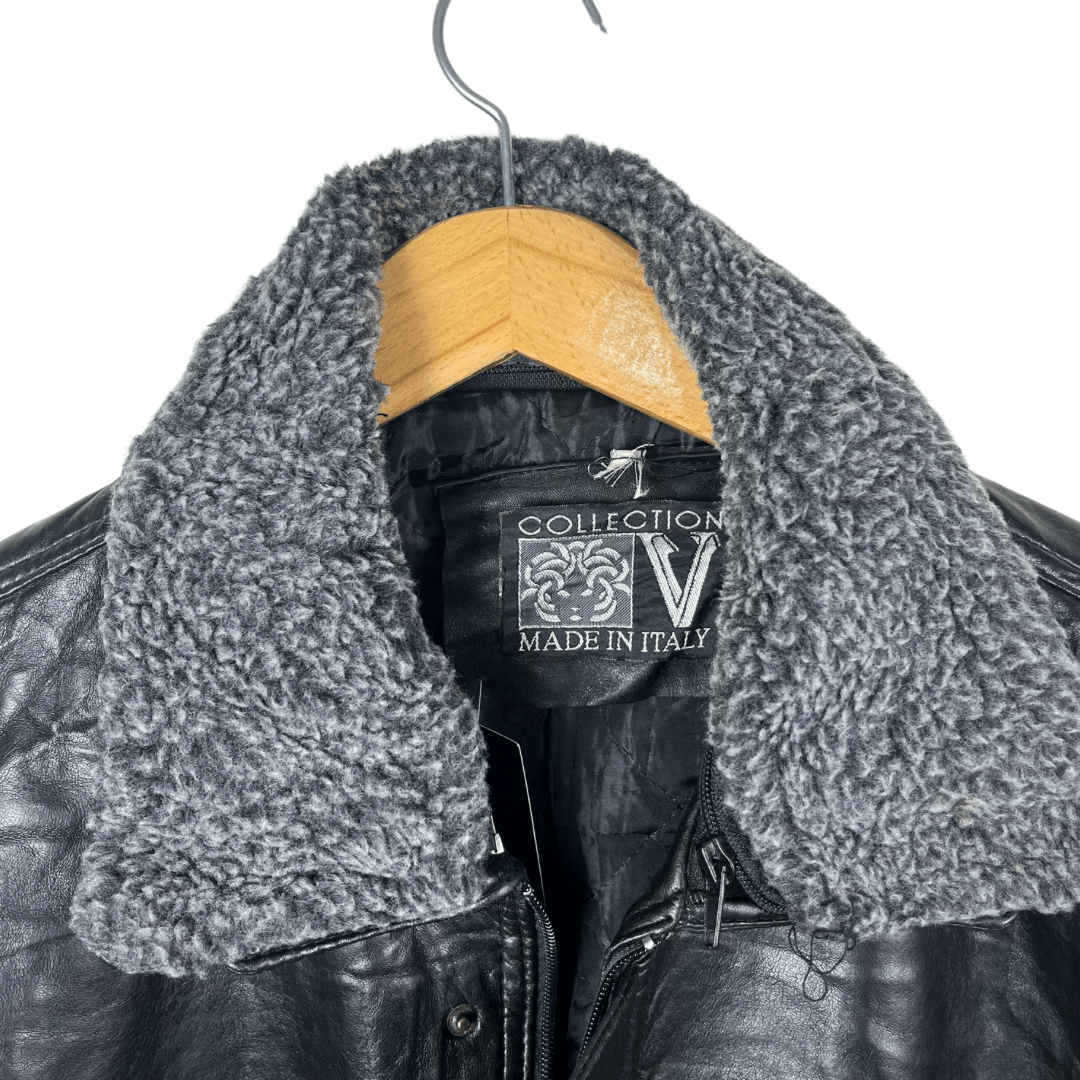 Alta Moda Genuine Leather Jacket with Fur Collar XL - Funkify