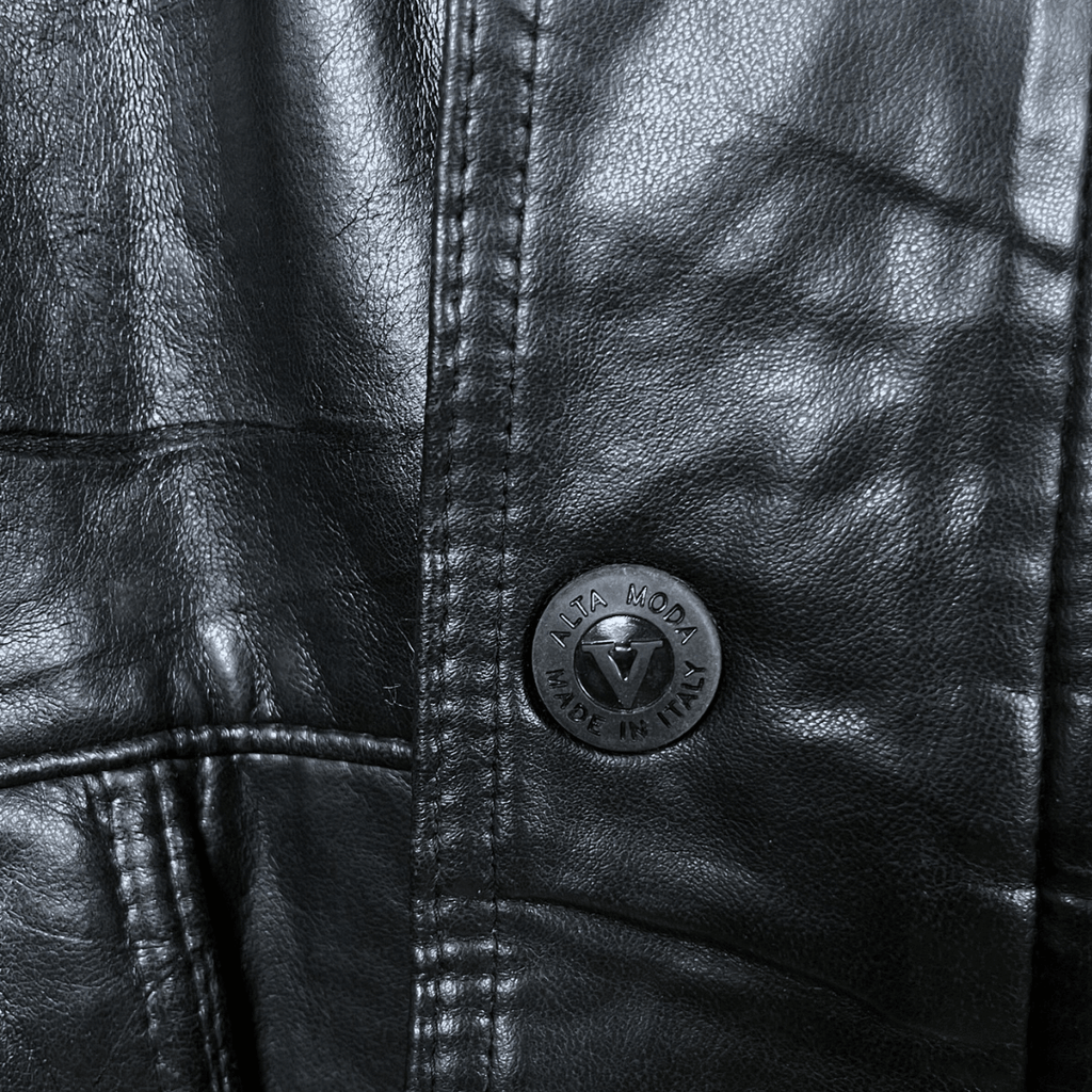 Alta Moda Genuine Leather Jacket with Fur Collar XL - Funkify