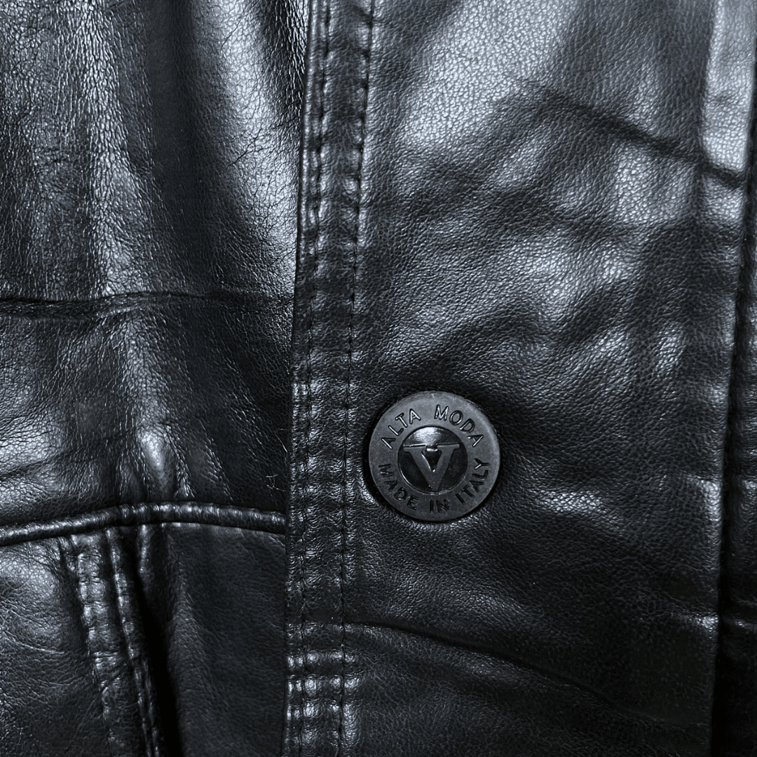 Alta Moda Genuine Leather Jacket with Fur Collar XL - Funkify