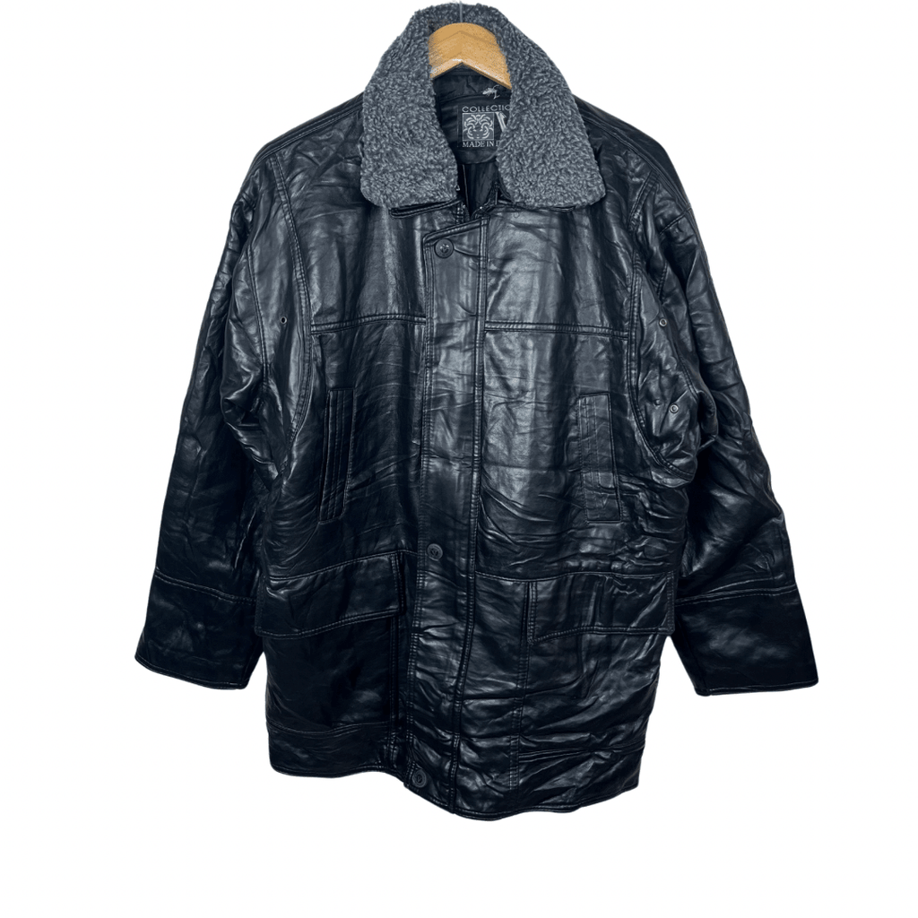 Alta Moda Genuine Leather Jacket with Fur Collar XL - Funkify