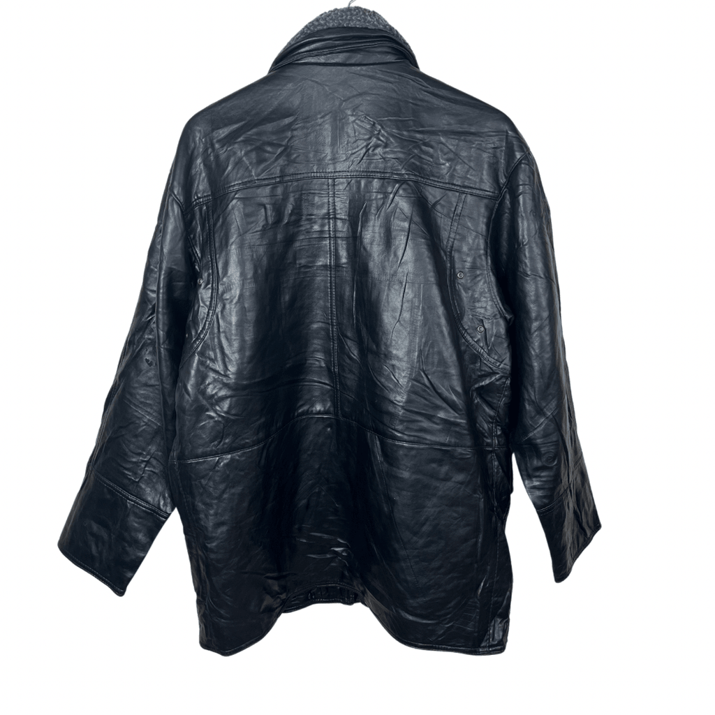 Alta Moda Genuine Leather Jacket with Fur Collar XL - Funkify