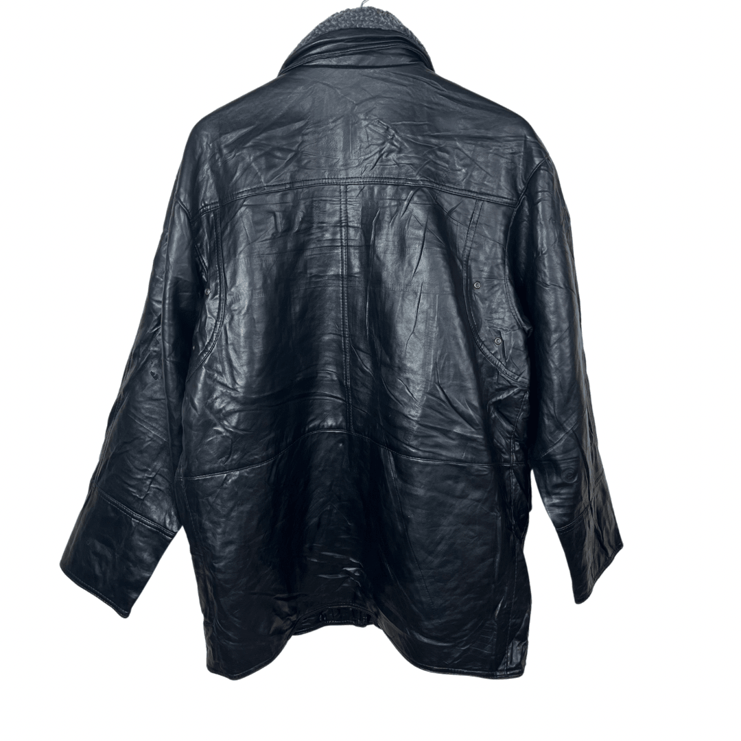 Alta Moda Genuine Leather Jacket with Fur Collar XL - Funkify