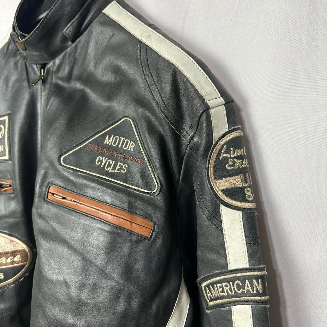 American Classics Racing Genuine Leather Jacket Large - Funkify